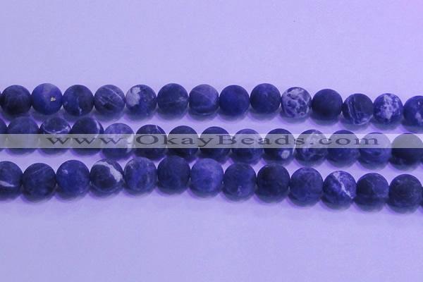 CSO459 15.5 inches 16mm round matte sodalite gemstone beads