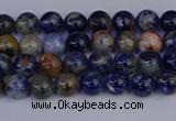 CSO510 15.5 inches 4mm round orange sodalite beads wholesale