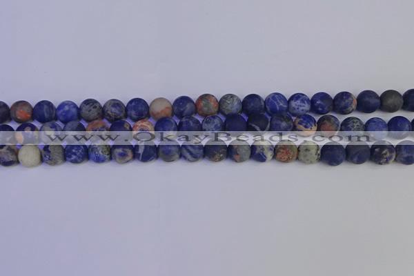 CSO522 15.5 inches 8mm round matte orange sodalite beads wholesale