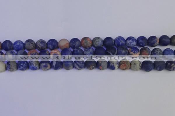 CSO523 15.5 inches 10mm round matte orange sodalite beads wholesale