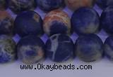 CSO524 15.5 inches 12mm round matte orange sodalite beads wholesale