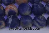 CSO525 15.5 inches 14mm round matte orange sodalite beads wholesale