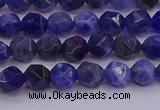 CSO551 15.5 inches 6mm faceted nuggets sodalite gemstone beads