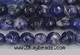 CSO559 15.5 inches 6mm faceted round sodalite gemstone beads