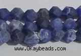 CSO565 15.5 inches 6mm faceted nuggets matte sodalite beads