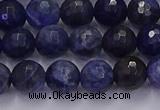 CSO602 15.5 inches 8mm faceted round sodalite gemstone beads