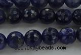 CSO643 15.5 inches 8mm faceted round sodalite gemstone beads