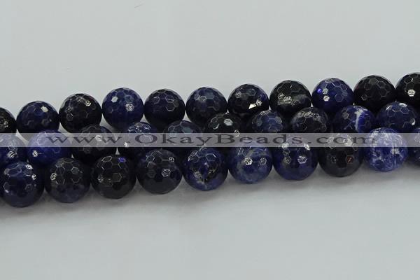 CSO648 15.5 inches 18mm faceted round sodalite gemstone beads