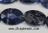 CSO68 15.5 inches 13*18mm faceted oval sodalite gemstone beads wholesale