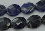 CSO707 15.5 inches 14mm faceted coin sodalite gemstone beads