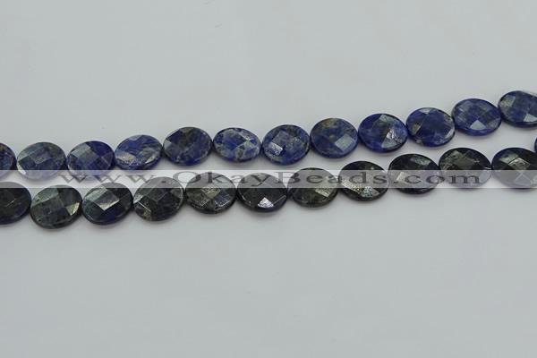 CSO708 15.5 inches 16mm faceted coin sodalite gemstone beads