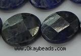 CSO710 15.5 inches 20mm faceted coin sodalite gemstone beads