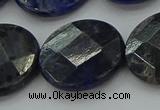 CSO711 15.5 inches 25mm faceted coin sodalite gemstone beads