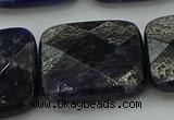 CSO731 15.5 inches 25*25mm faceted square sodalite gemstone beads