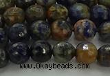 CSO752 15.5 inches 8mm faceted round orange sodalite beads