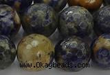 CSO756 15.5 inches 16mm faceted round orange sodalite beads