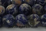 CSO804 15.5 inches 12mm round matte orange sodalite gemstone beads