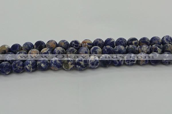 CSO804 15.5 inches 12mm round matte orange sodalite gemstone beads