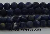 CSO810 15.5 inches 4mm round matte sodalite gemstone beads