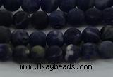 CSO811 15.5 inches 6mm round matte sodalite gemstone beads