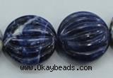 CSO84 15.5 inches 25mm flat round sodalite gemstone beads wholesale