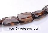 CSQ06 8*12mm faceted rectangle natural smoky quartz beads