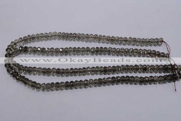 CSQ109 5*8mm faceted rondelle grade AA natural smoky quartz beads