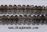 CSQ110 5*10mm faceted rondelle grade AA natural smoky quartz beads