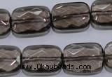 CSQ119 15*20mm facetad rectangle grade AA natural smoky quartz beads