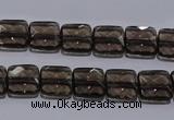 CSQ120 10*10mm facetad square grade AA natural smoky quartz beads