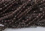 CSQ128 15.5 inches 3mm faceted round grade AA natural smoky quartz beads