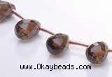 CSQ19 A grade 8*14mm faceted teardrop natural smoky quartz beads