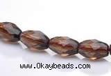 CSQ20 7*10mm faceted rice natural smoky quartz beads wholesale