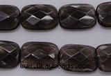 CSQ225 13*18mm faceted rectangle grade AA natural smoky quartz beads