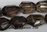 CSQ267 15.5 inches 15*20mm faceted nuggets smoky quartz beads