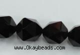 CSQ356 15.5 inches 16mm faceted nuggets smoky quartz beads