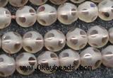 CSQ503 15.5 inches 10mm faceted round matte smoky quartz beads