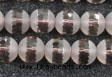 CSQ509 15.5 inches 12mm faceted round matte smoky quartz beads