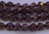 CSQ521 15.5 inches 6mm faceted nuggets smoky quartz beads