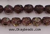 CSQ526 15.5 inches 6mm faceted nuggets smoky quartz gemstone beads