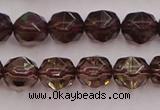 CSQ527 15.5 inches 8mm faceted nuggets smoky quartz gemstone beads