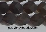 CSQ534 15.5 inches 12mm faceted nuggets matte smoky quartz beads