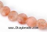 CSS02 8mm flat round natural indian sunstone beads wholesale