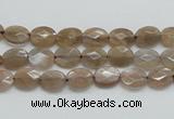 CSS105 15.5 inches 6*8mm faceted oval natural sunstone beads wholesale