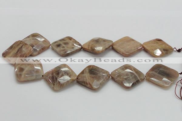 CSS113 15.5 inches 30*30mm faceted diamond natural sunstone beads