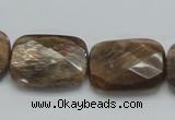 CSS114 15.5 inches 18*25mm faceted rectangle natural sunstone beads