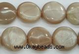 CSS204 15.5 inches 18mm flat round natural sunstone beads