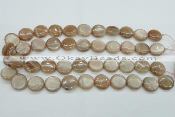 CSS204 15.5 inches 18mm flat round natural sunstone beads