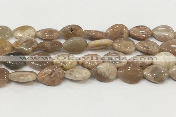 CSS409 15.5 inches 15*20mm flat teardrop sunstone beads wholesale