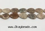 CSS412 15.5 inches 22*30mm flat teardrop sunstone beads wholesale